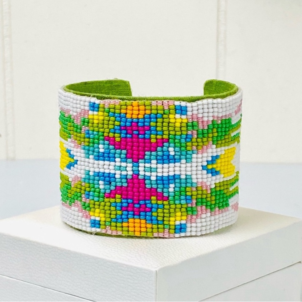 Multicolor Beaded Cuff Bracelet